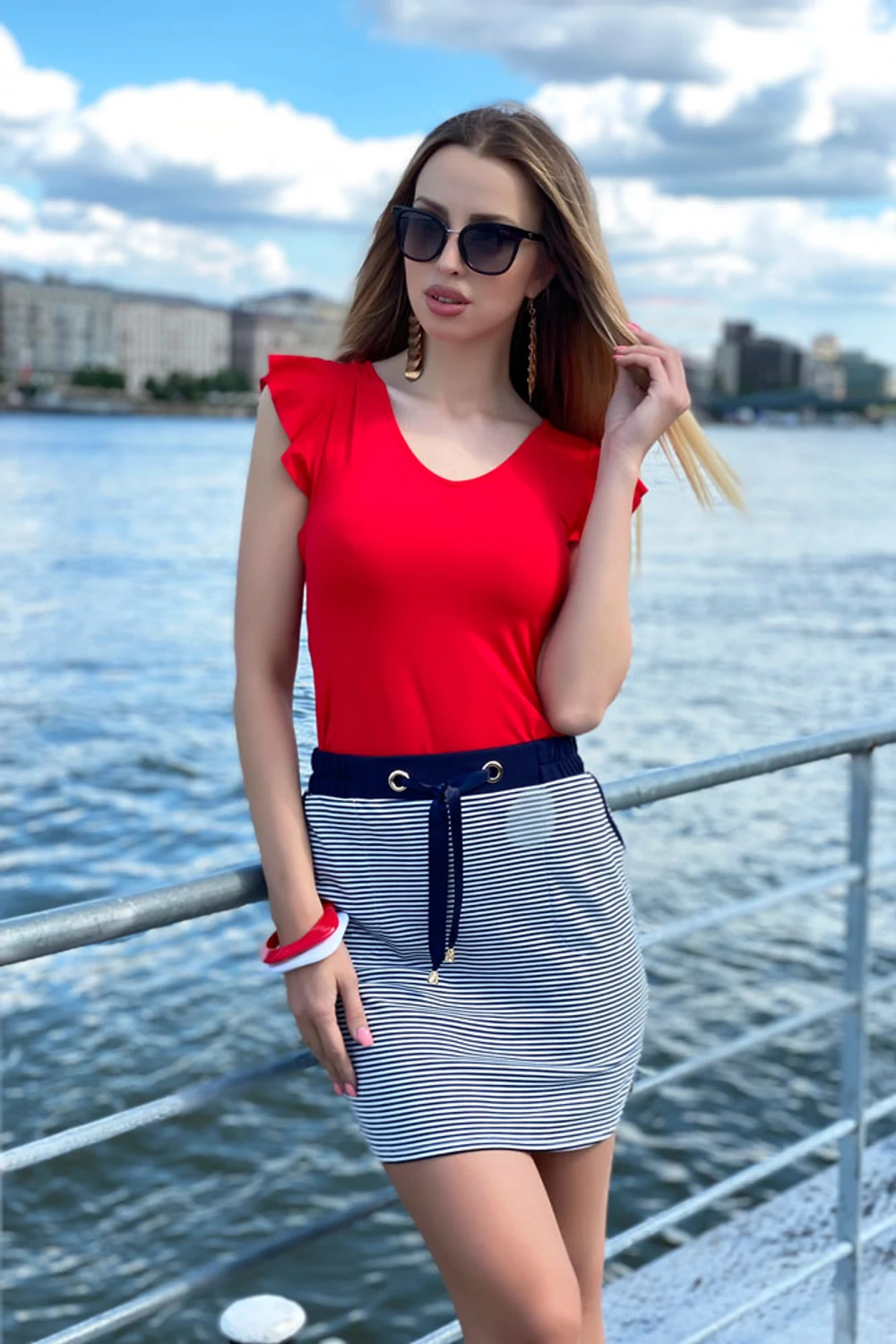 Kincső póló -  Piros - ujjatlan