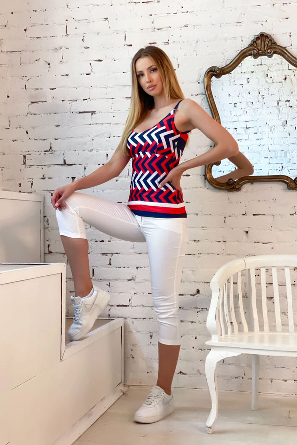 Minka top - csíkos mintás