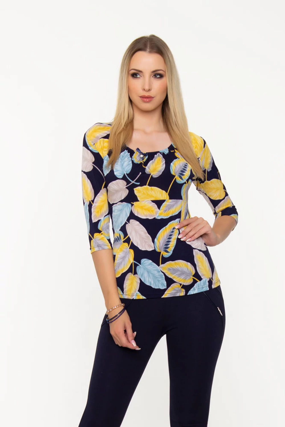 Ginie póló - levél mintás