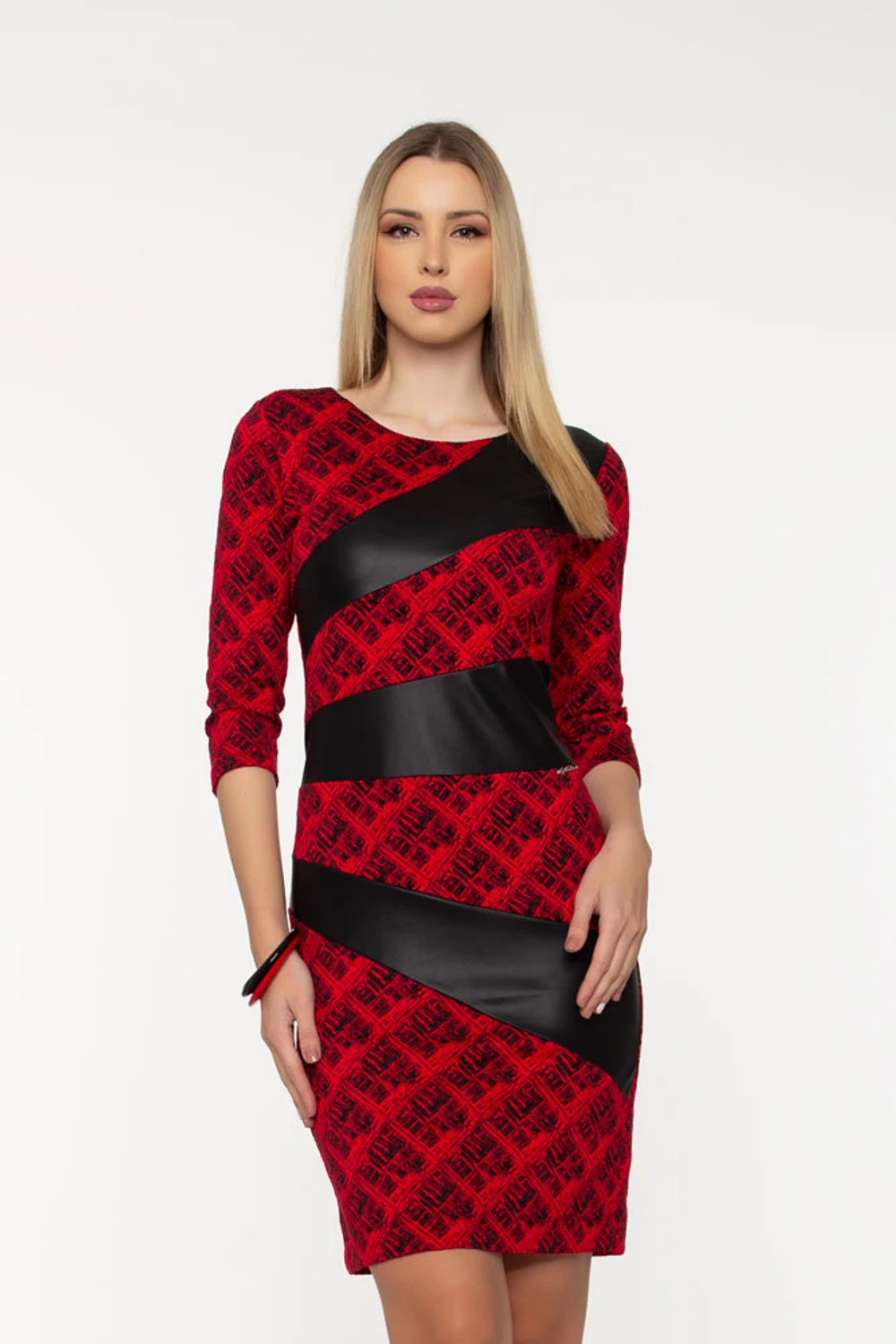 Sugár ruha - piros/fekete Sugár ruha - piros/fekete