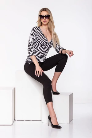 Sissy póló - fekete/fehér absztrakt Sissy póló - fekete/fehér absztrakt