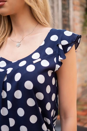 Dotti blúz - kéken fehér pettyek Dotti blúz - kéken fehér pettyek