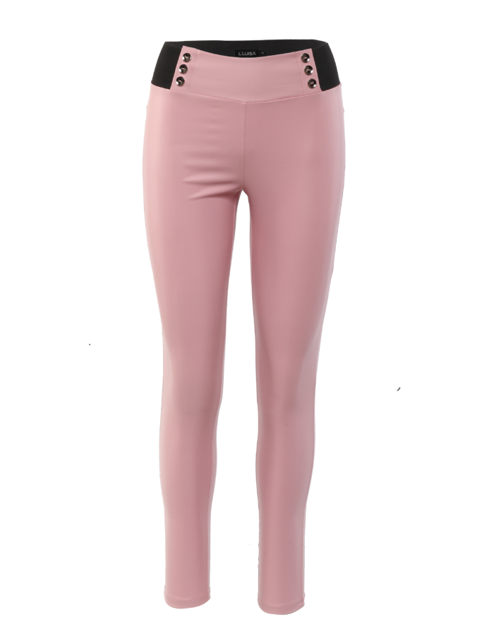6 gombos bőrhatású nadrág - Rózsaszín