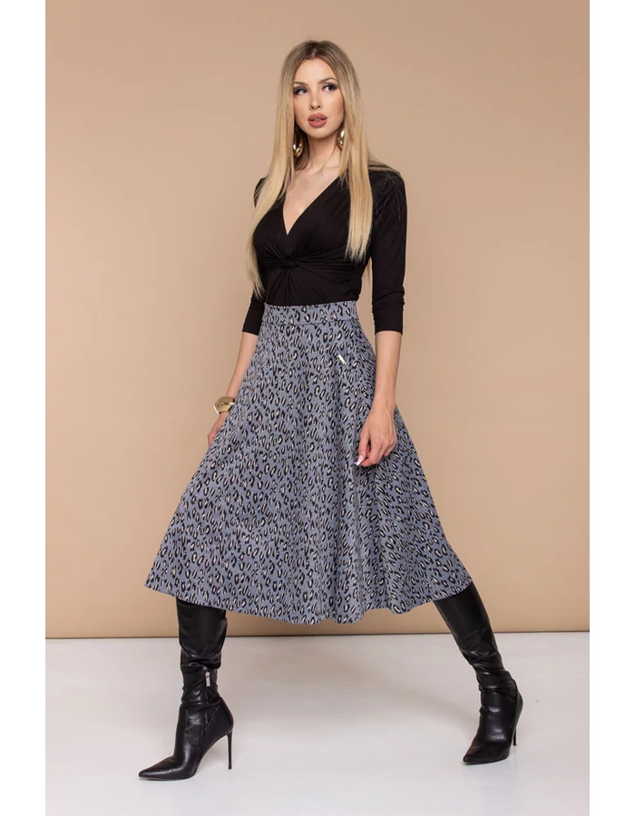Babett szoknya - szürke ocelot Babett szoknya - szürke ocelot
