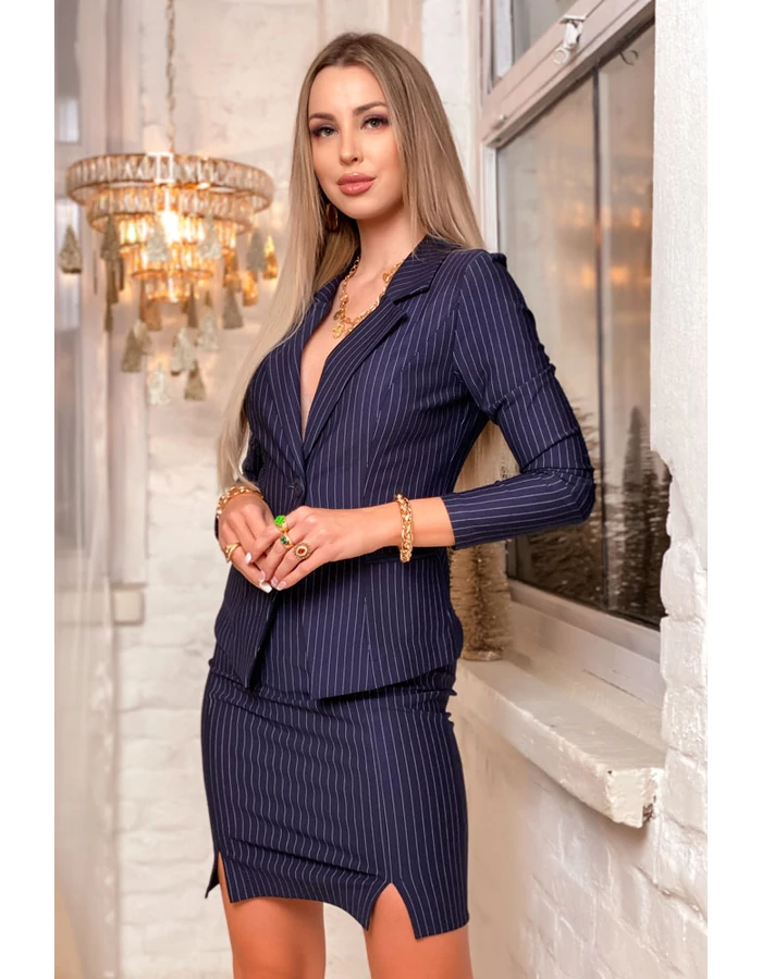 Eve szoknya - sötétkék, hajszál csíkos Eve szoknya - sötétkék, hajszál csíkos